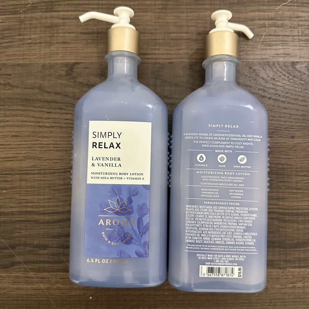 BBW Aromatherapy Sleep Lavender + Vanilla Moisturizing Body Lotion Duo
